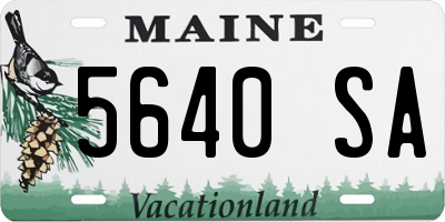 ME license plate 5640SA