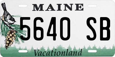 ME license plate 5640SB