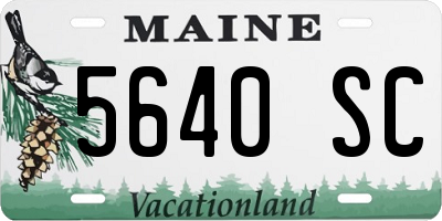 ME license plate 5640SC