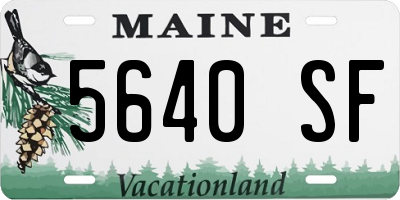ME license plate 5640SF
