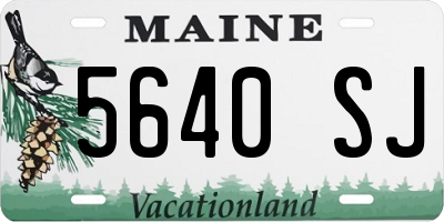 ME license plate 5640SJ