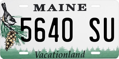 ME license plate 5640SU