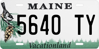 ME license plate 5640TY
