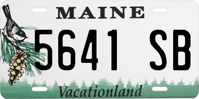 ME license plate 5641SB