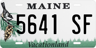 ME license plate 5641SF
