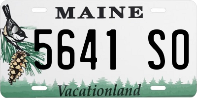 ME license plate 5641SO