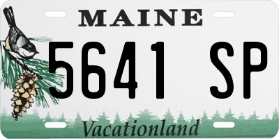 ME license plate 5641SP