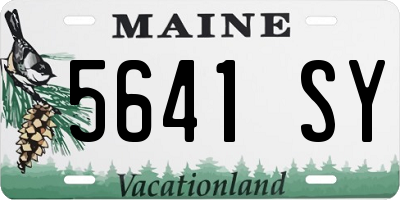 ME license plate 5641SY