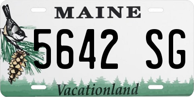 ME license plate 5642SG
