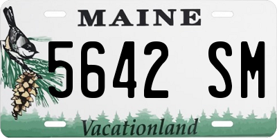 ME license plate 5642SM