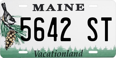 ME license plate 5642ST