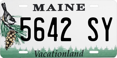 ME license plate 5642SY