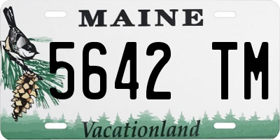 ME license plate 5642TM