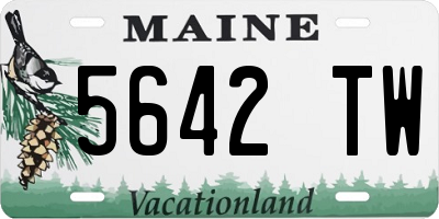 ME license plate 5642TW