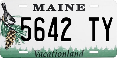 ME license plate 5642TY