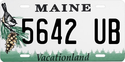 ME license plate 5642UB