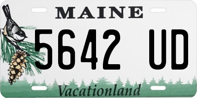 ME license plate 5642UD