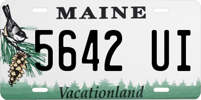 ME license plate 5642UI