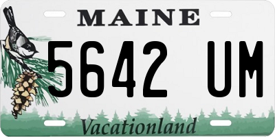 ME license plate 5642UM