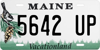 ME license plate 5642UP