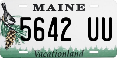 ME license plate 5642UU