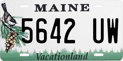 ME license plate 5642UW