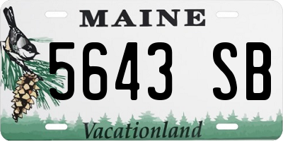 ME license plate 5643SB