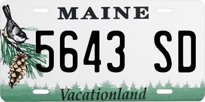 ME license plate 5643SD