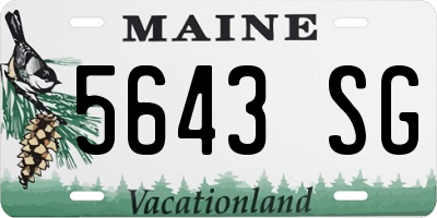 ME license plate 5643SG