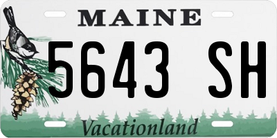 ME license plate 5643SH
