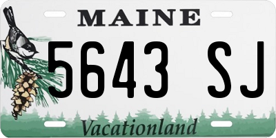 ME license plate 5643SJ