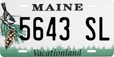 ME license plate 5643SL