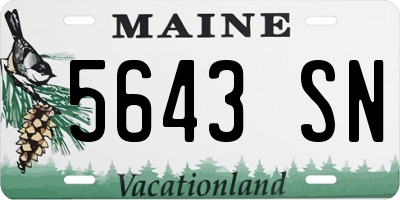 ME license plate 5643SN