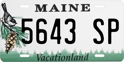 ME license plate 5643SP