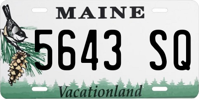 ME license plate 5643SQ