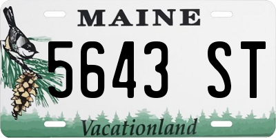 ME license plate 5643ST