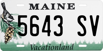 ME license plate 5643SV