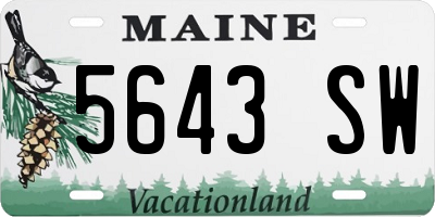 ME license plate 5643SW