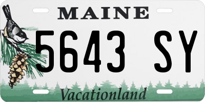 ME license plate 5643SY