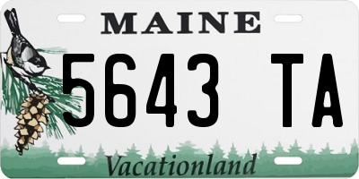 ME license plate 5643TA