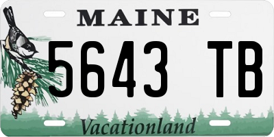 ME license plate 5643TB