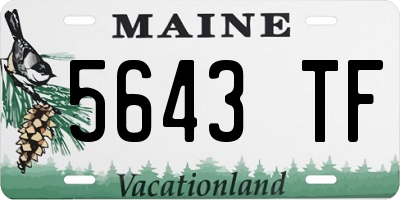 ME license plate 5643TF