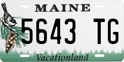 ME license plate 5643TG