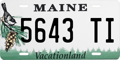 ME license plate 5643TI