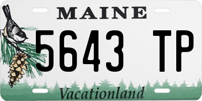 ME license plate 5643TP