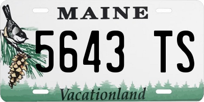 ME license plate 5643TS