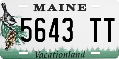 ME license plate 5643TT