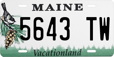 ME license plate 5643TW