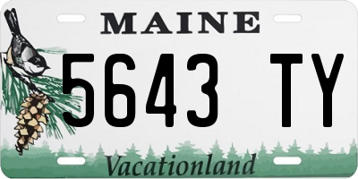 ME license plate 5643TY
