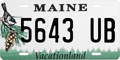 ME license plate 5643UB